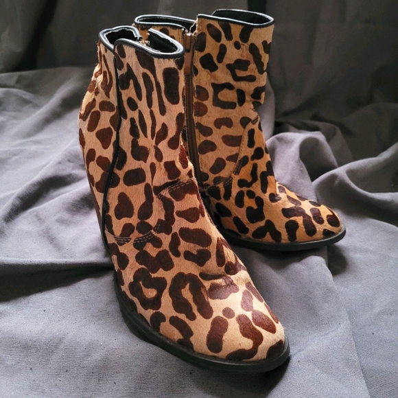 Very Volatile | Leopard Ponyhair Wedge Bootie 9 - Picture 2 of 15